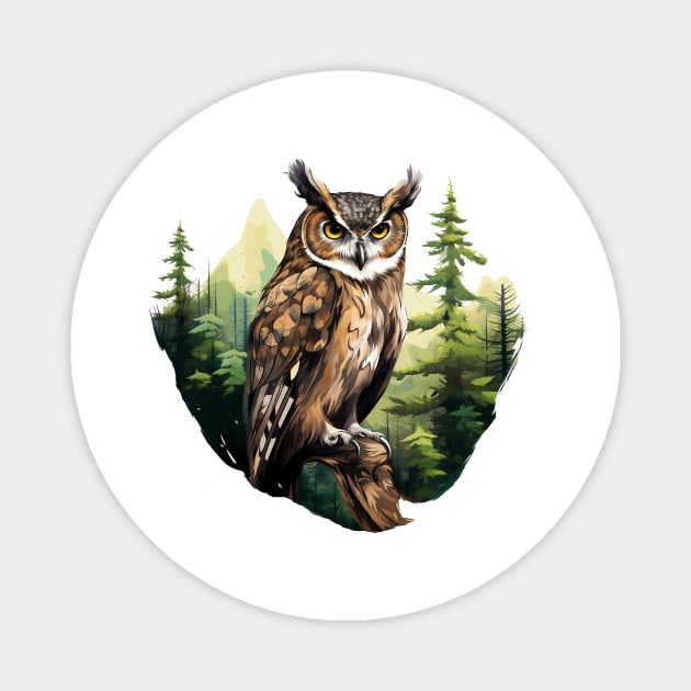 Great Horned Owl Magnet by zooleisurelife